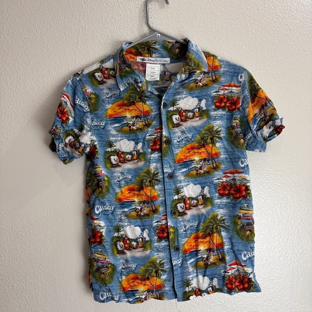 Disneyland Cruise Line Castaway Cay Button Up Shirt Size Large Women